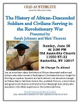 Lecture: The History of African-Descended Soldiers and Civilians Serving the Revolutionary War with Philipse Manor Hall & the Old Austerlitz Historical Society